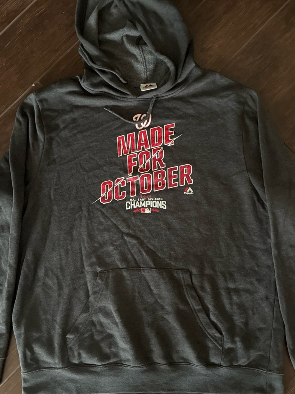 NWOT Washington Nationals 'Made for October' Gray Hoodie. Size XL